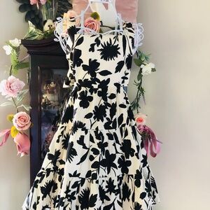 Just in From Anthropology NWT Moon River Floral Cut Out Shirred Tiered Dress